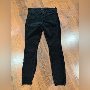 MOTHER velvet The Looker Ankle Fray Pants Black Size 25